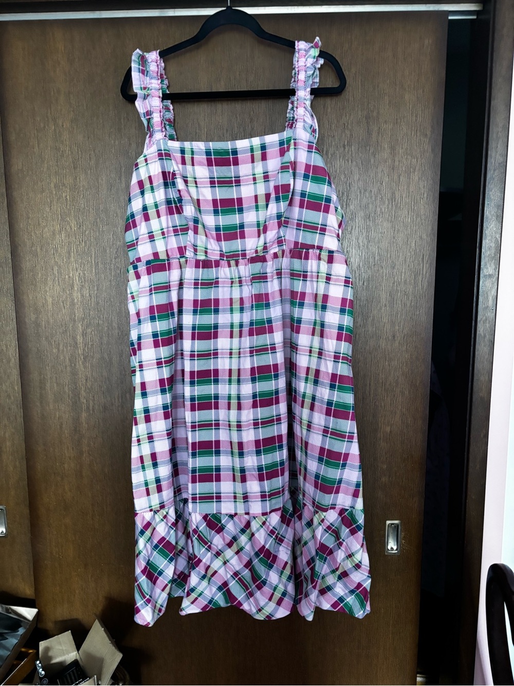 torrid Hot Pink Plaid Sleeveless with pockets.Second picture shows true colours